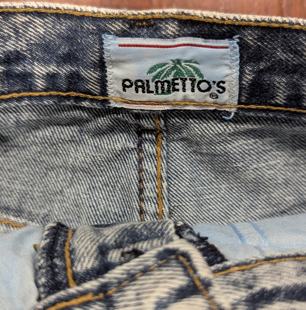Vintage Palmetto 90's Acid Wash Midi Skirt - Picture 2 of 7